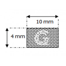 Rectangular sponge rubber cord | 4 x 10 mm| roll 100 meter